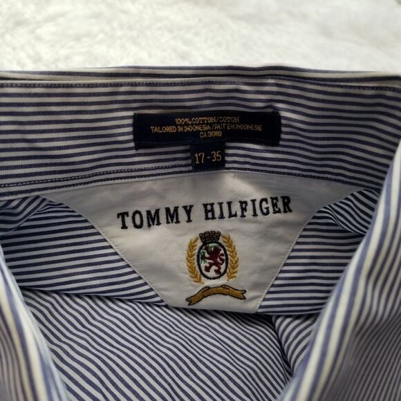 🤑Tommy Hilfiger Men's Pinstripe Cotton Button Down - Picture 2 of 3